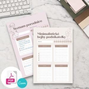 Máma má byznys - minimalistický nákupní seznam výbavičky pro těhotné podnikatelky (pdf i Canva)